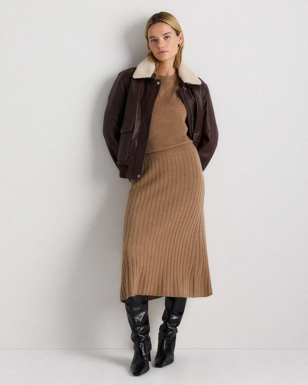 Mongolian Cashmere Midi Skirt
