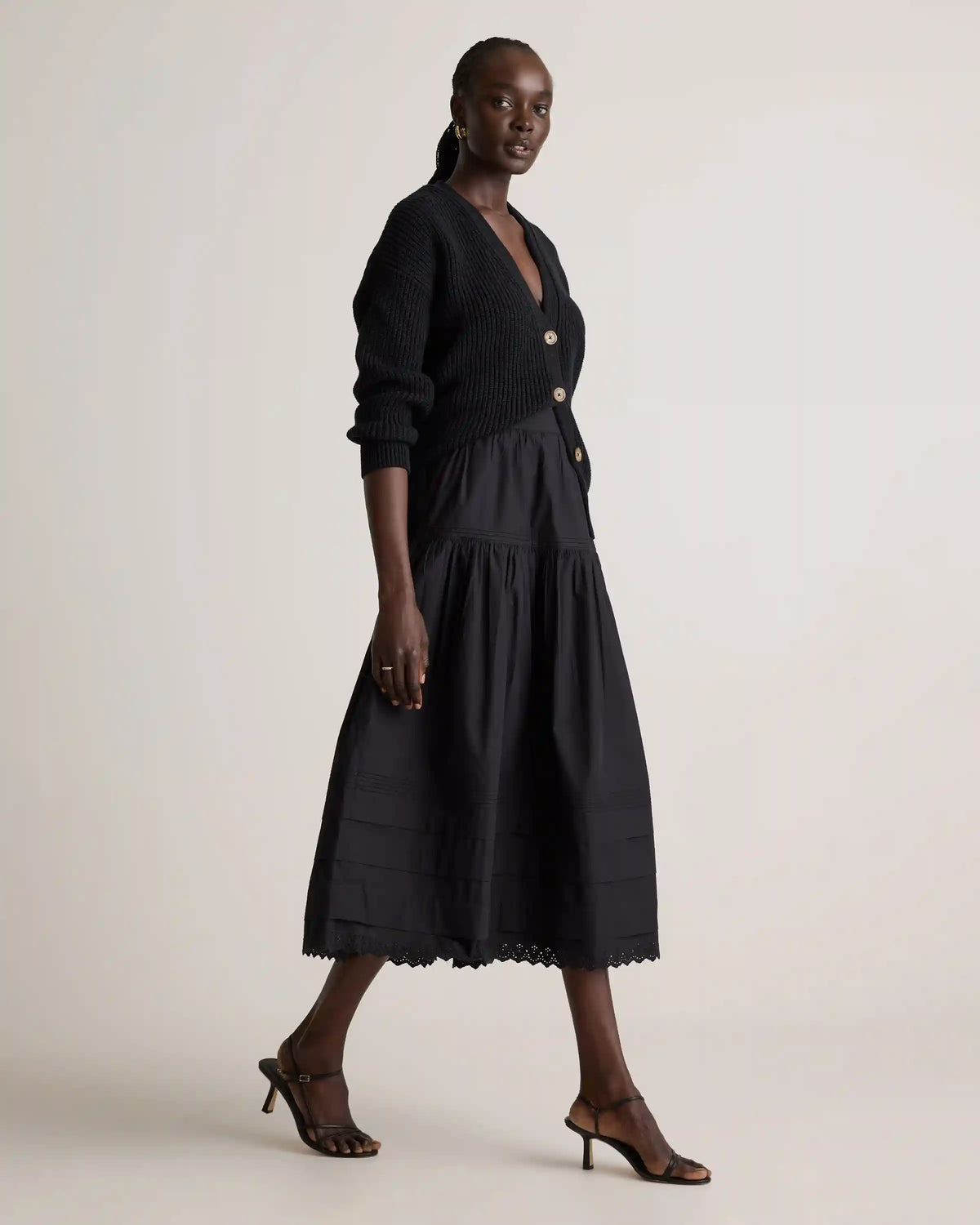 100% Organic Cotton Poplin Pintuck Maxi Skirt