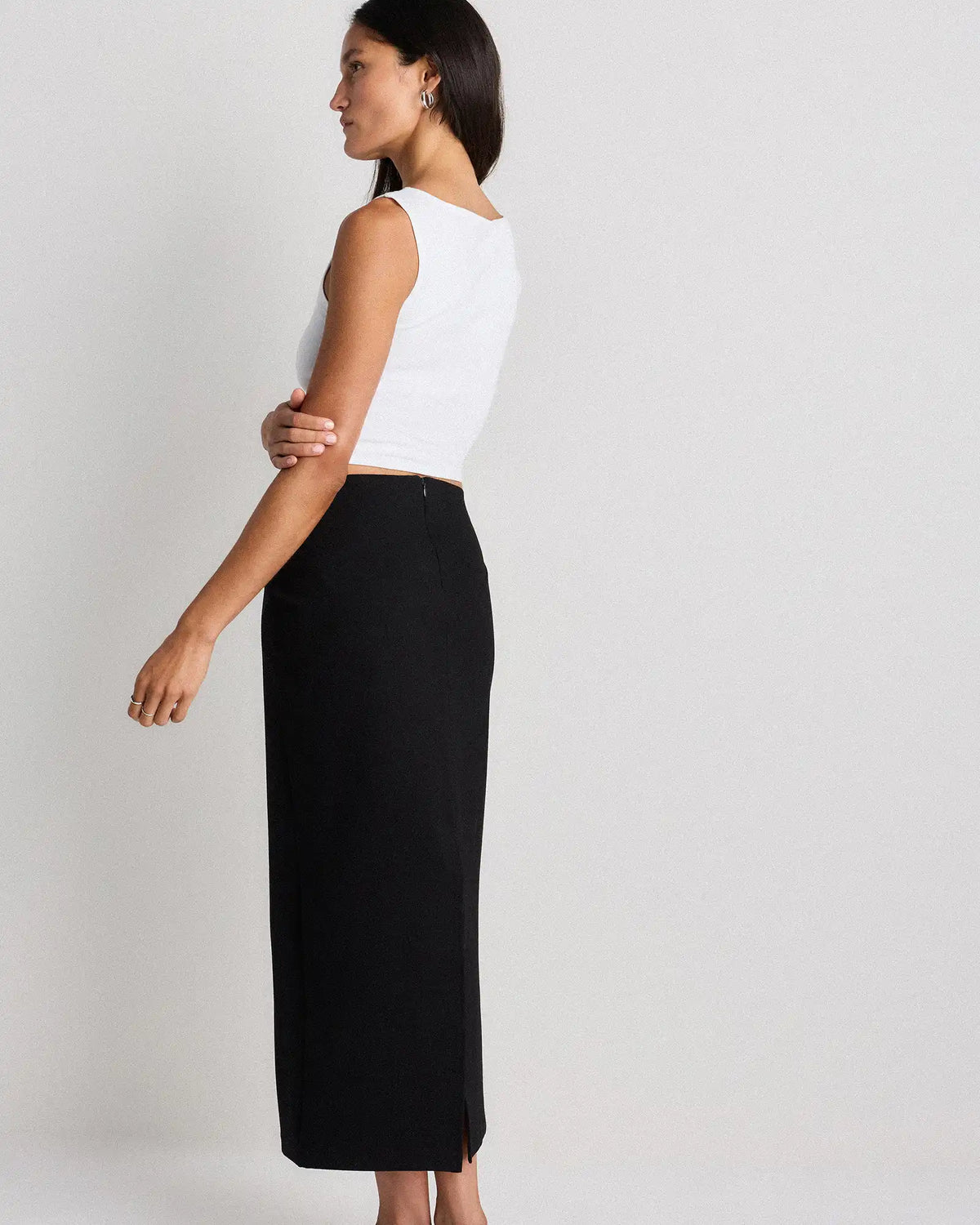 Ultra-Stretch Ponte Maxi Pencil Skirt