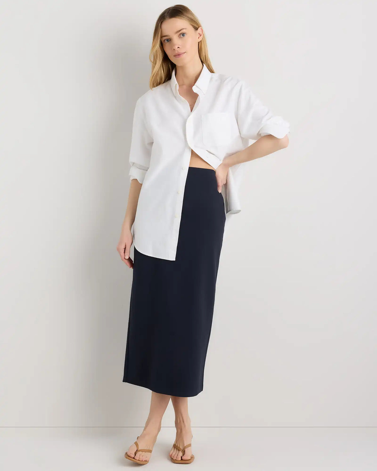 Ultra-Stretch Ponte Maxi Pencil Skirt