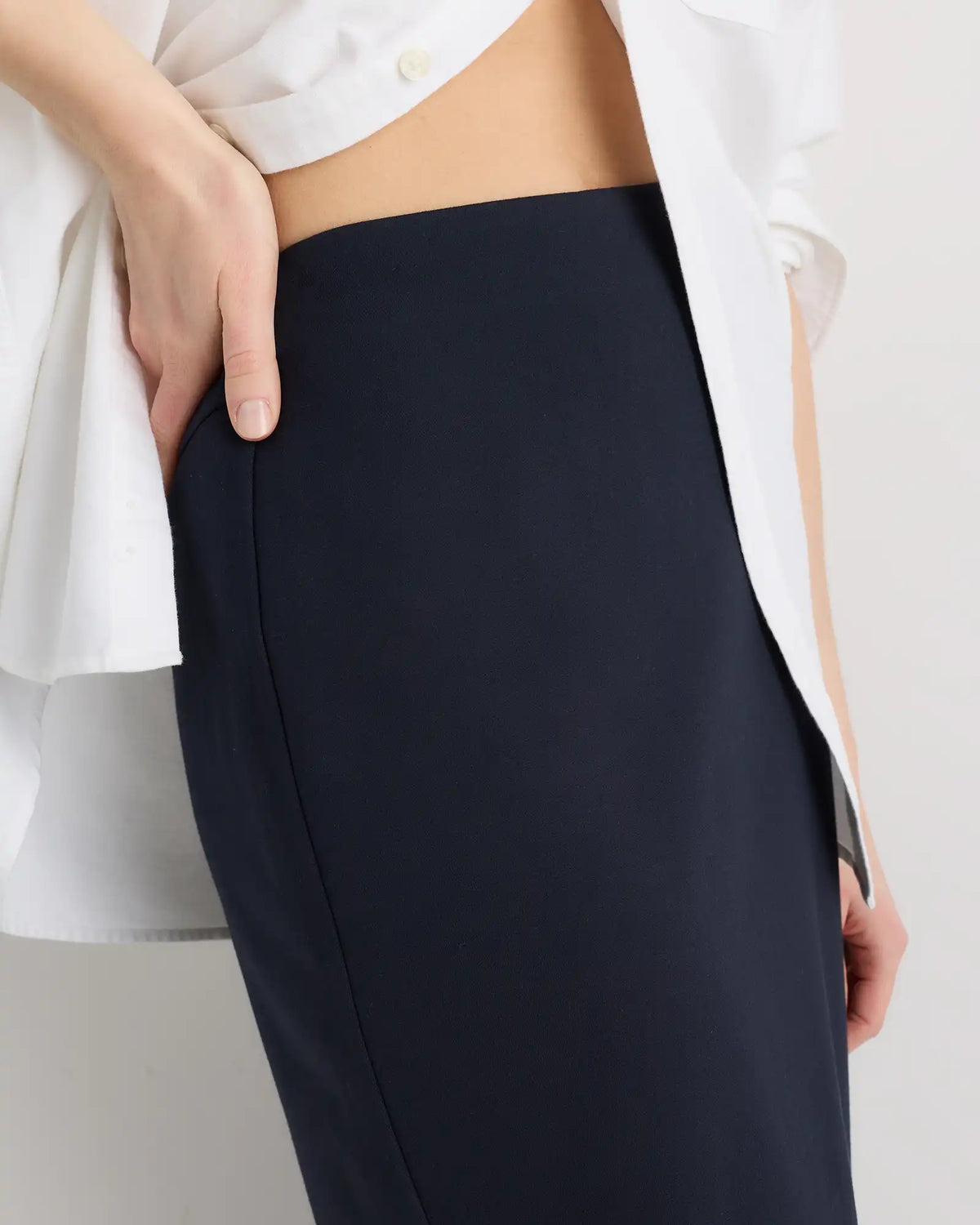 Ultra-Stretch Ponte Maxi Pencil Skirt