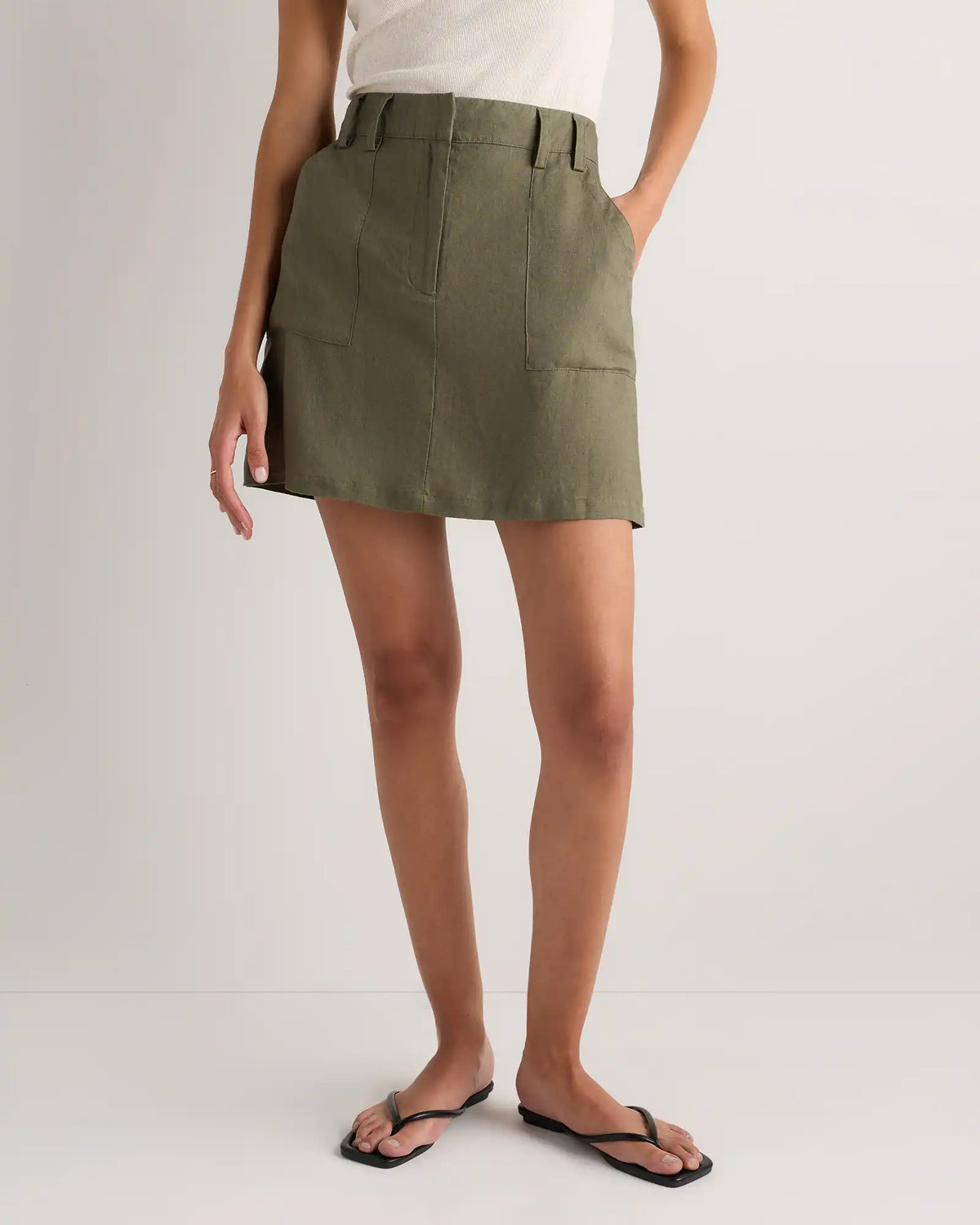 100% European Linen Utility Skort