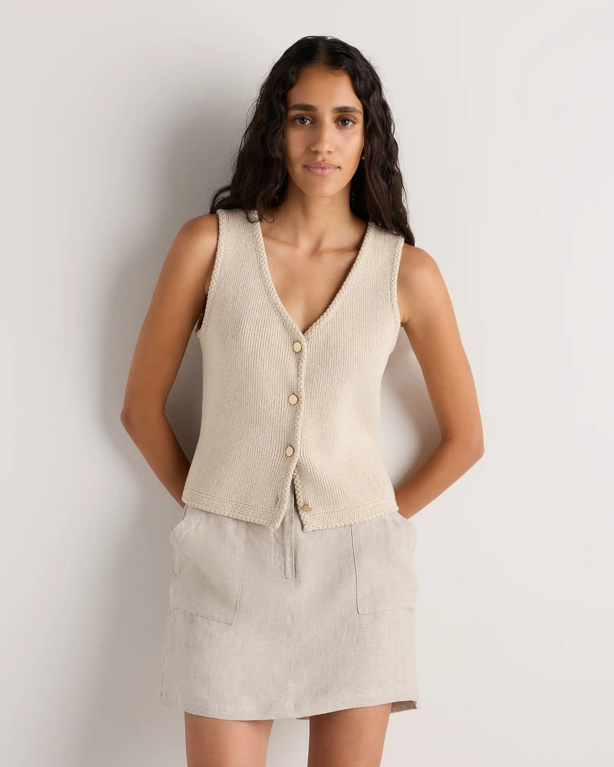 100% European Linen Utility Skort