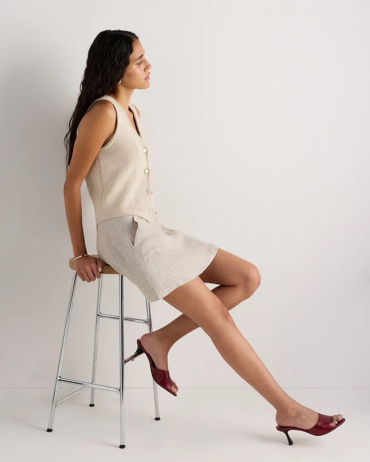 100% European Linen Utility Skort
