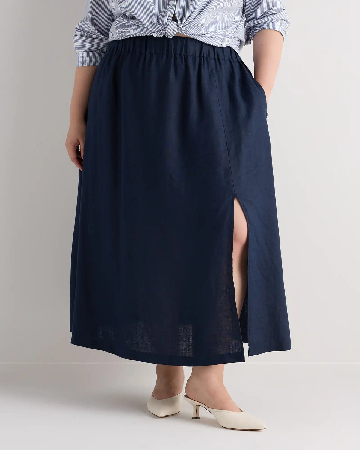 100% European Linen Maxi Skirt