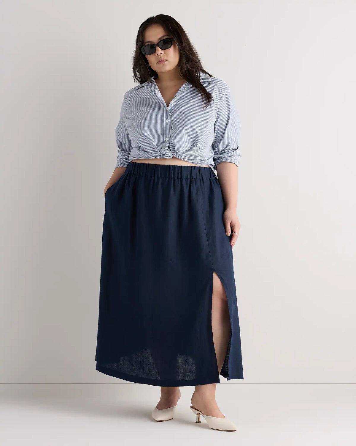 100% European Linen Maxi Skirt