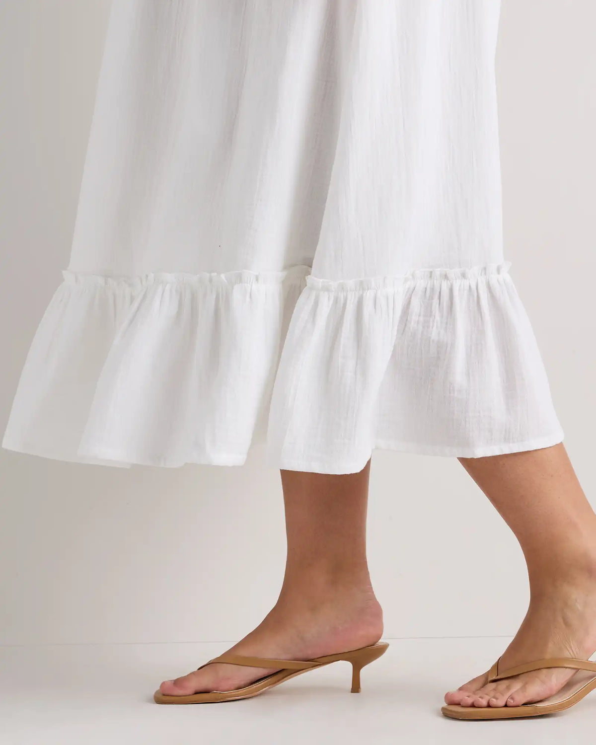 100% Organic Cotton Gauze Smocked Maxi Skirt