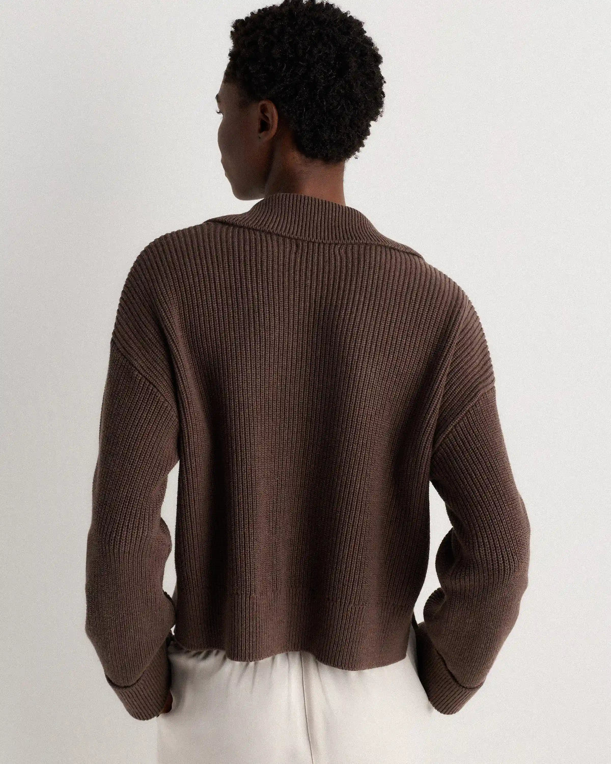 100% Organic Cotton Fisherman Collared Cardigan