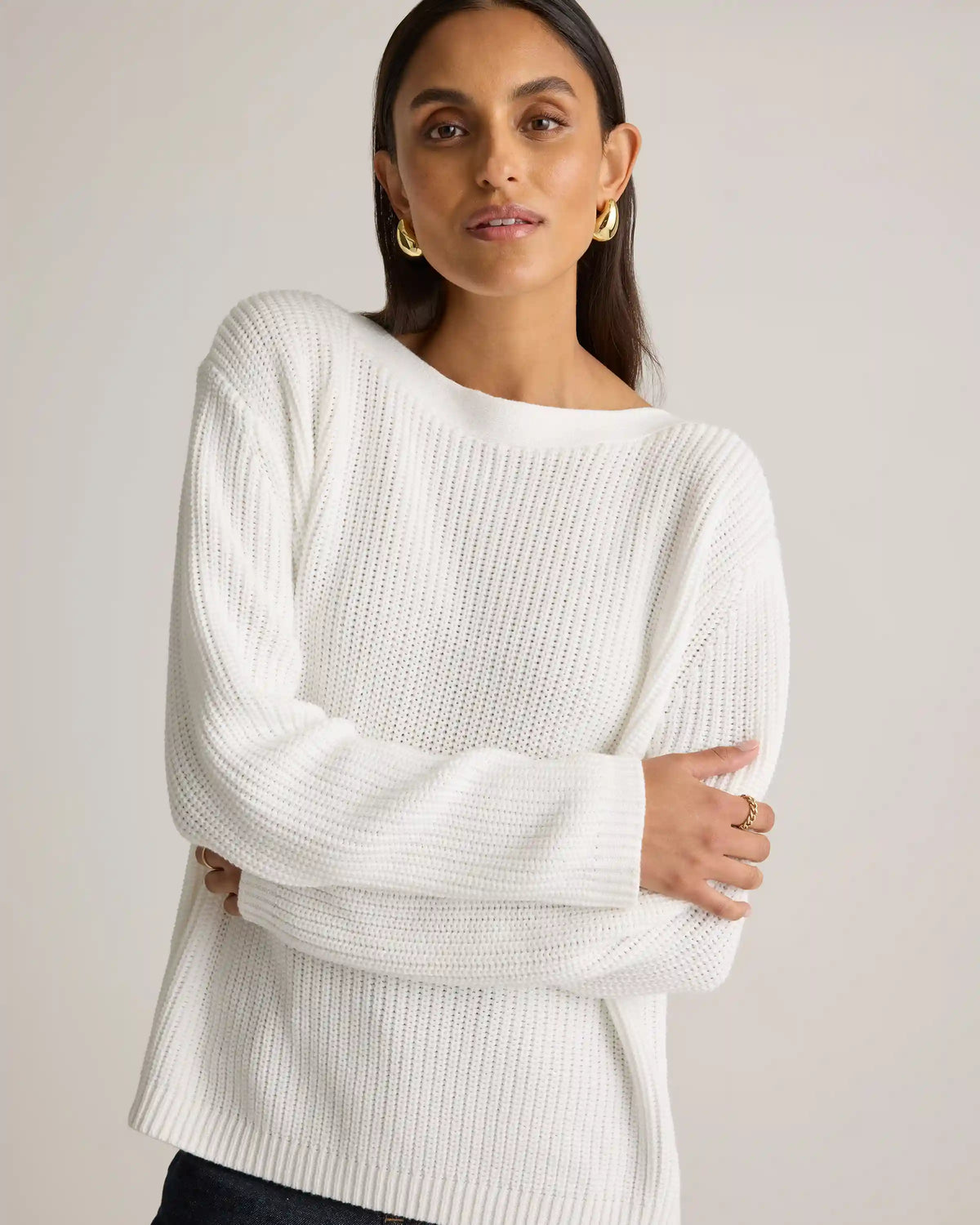 100% Organic Cotton Fisherman Boatneck Sweater