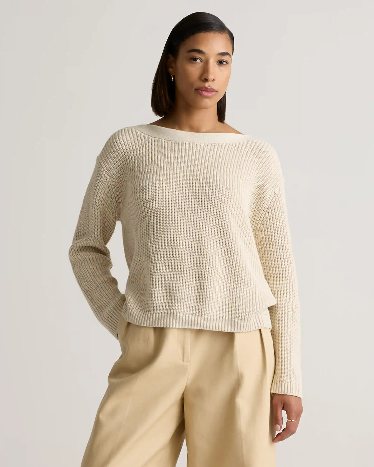 100% Organic Cotton Fisherman Boatneck Sweater