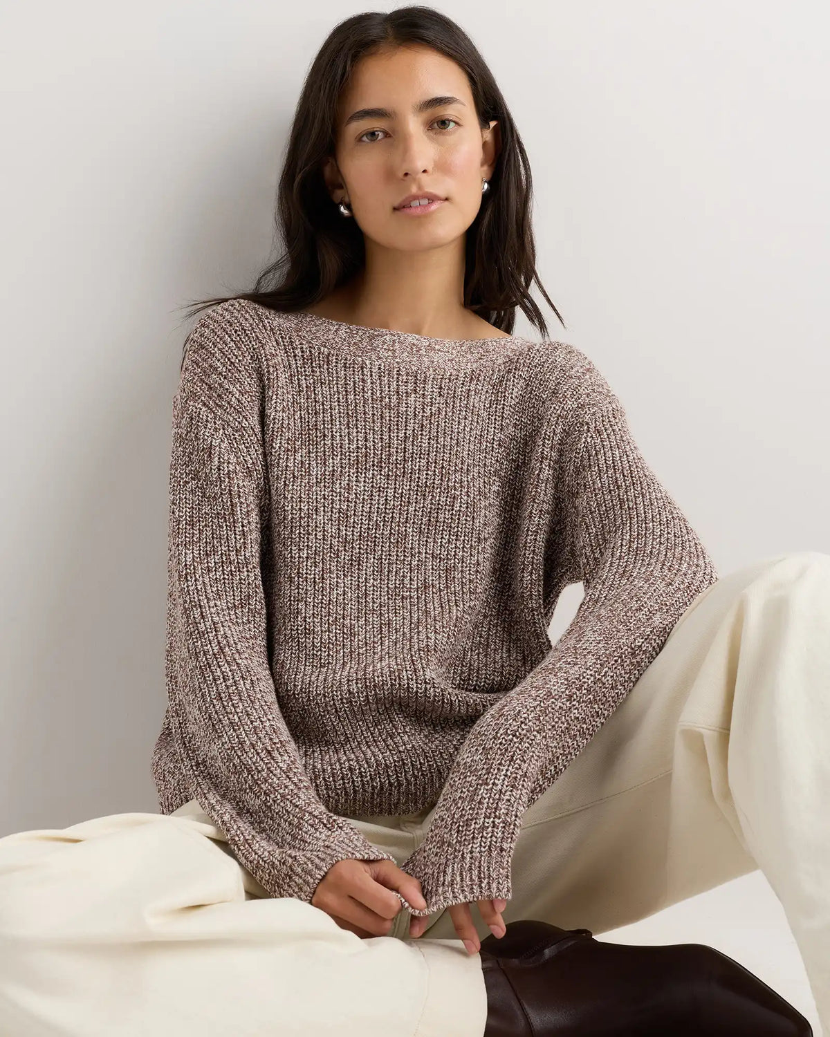 100% Organic Cotton Fisherman Boatneck Sweater