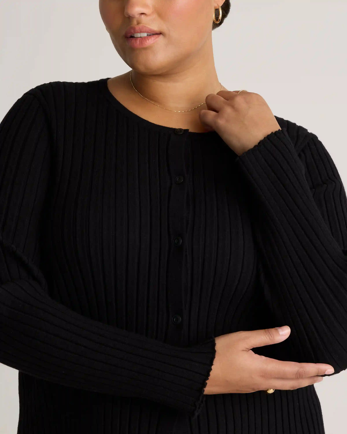 Eco-Knit Cropped Rib Cardigan