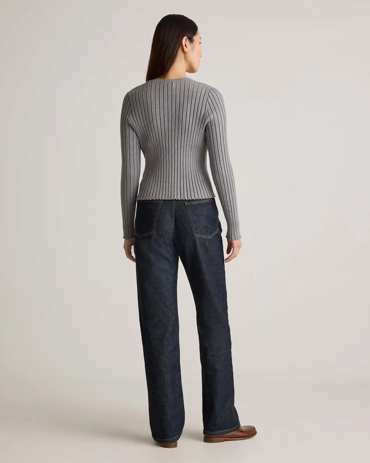 Eco-Knit Cropped Rib Cardigan