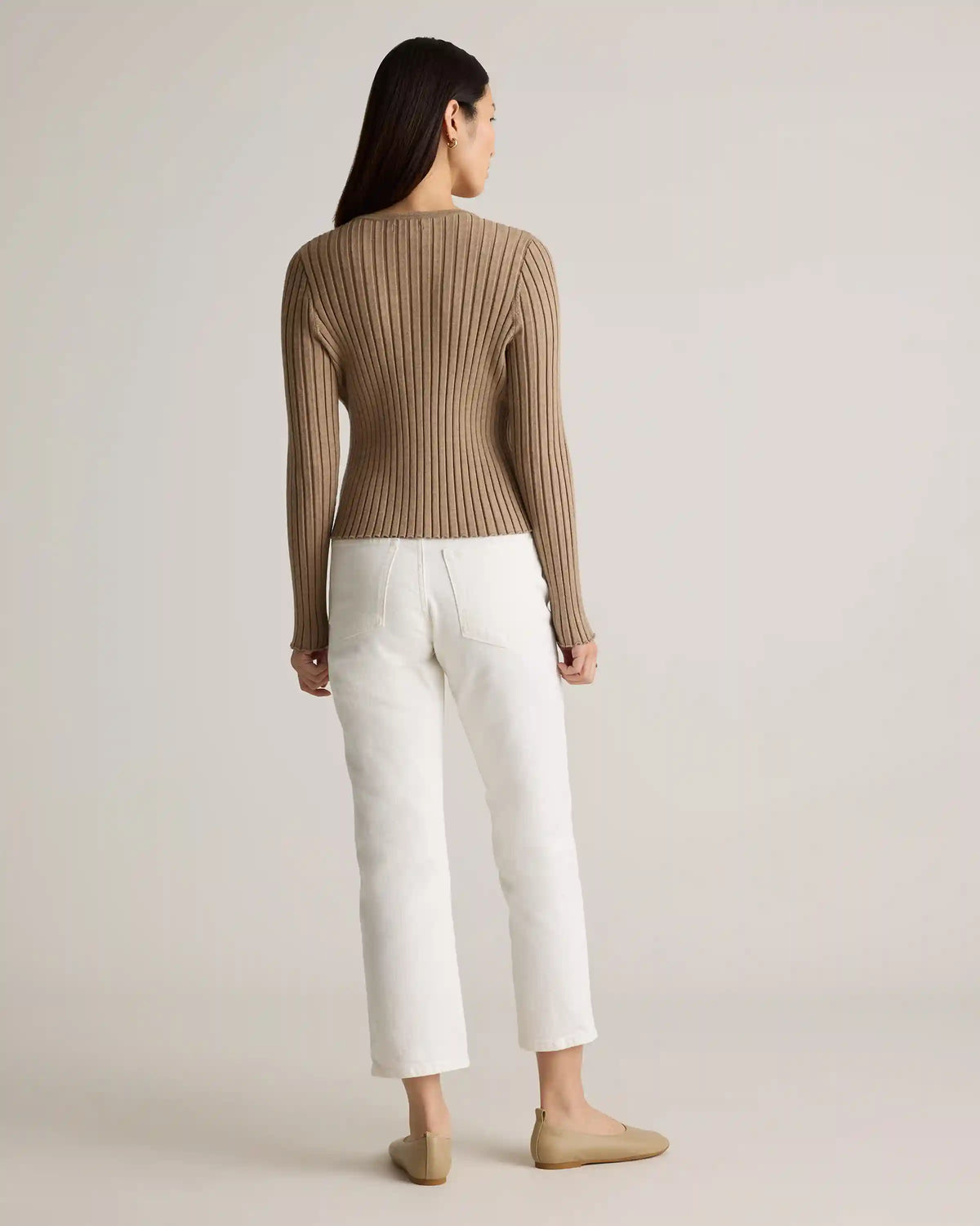Eco-Knit Cropped Rib Cardigan