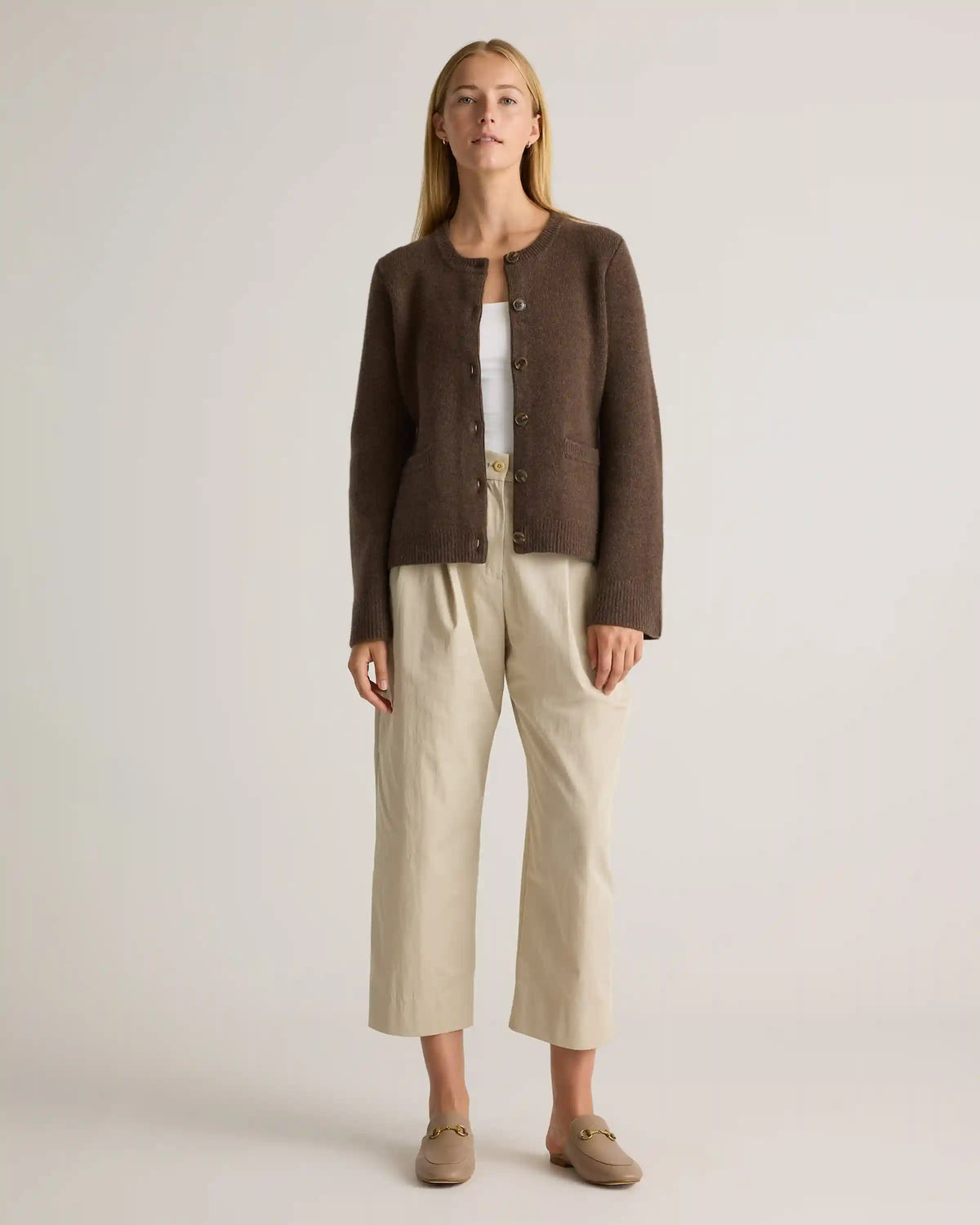 Mongolian Cashmere Structured Cardigan