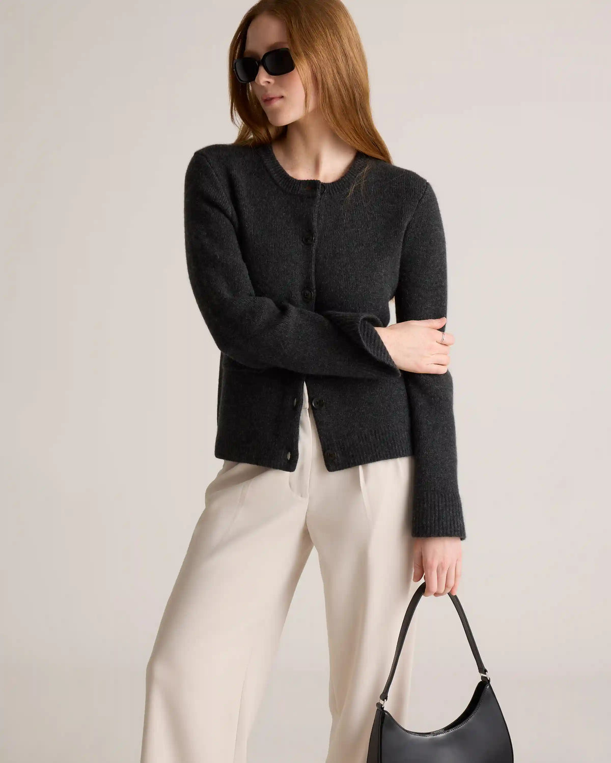 Mongolian Cashmere Structured Cardigan