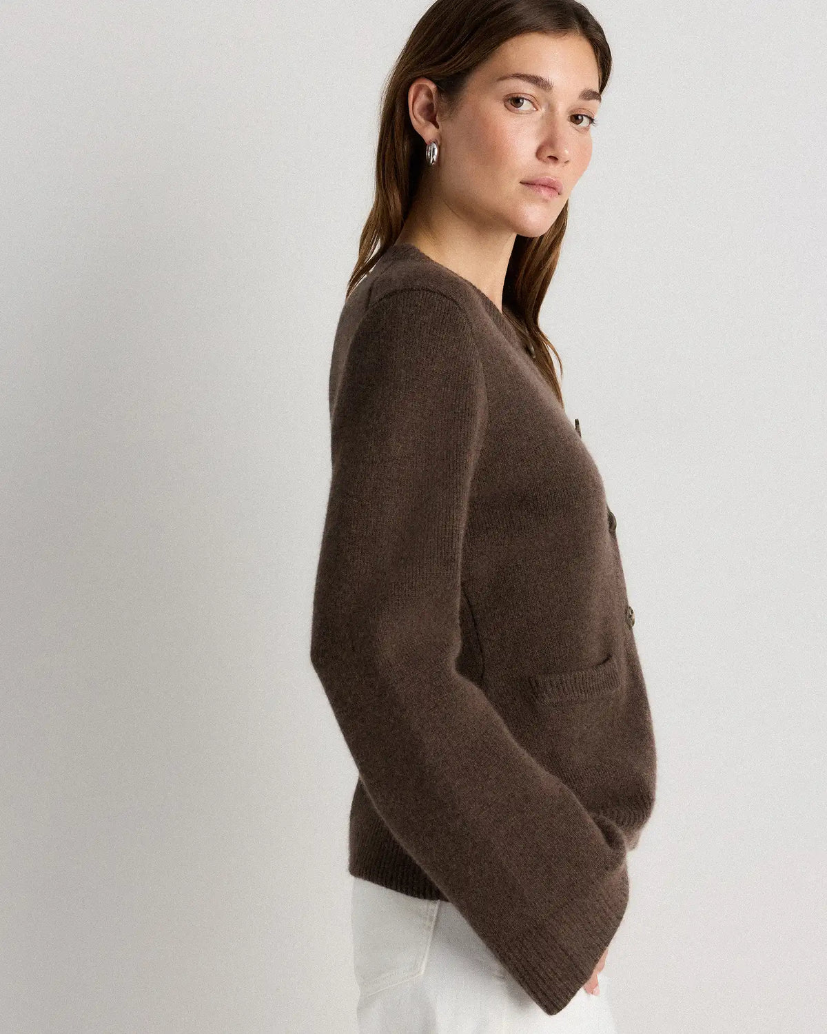 Mongolian Cashmere Structured Cardigan
