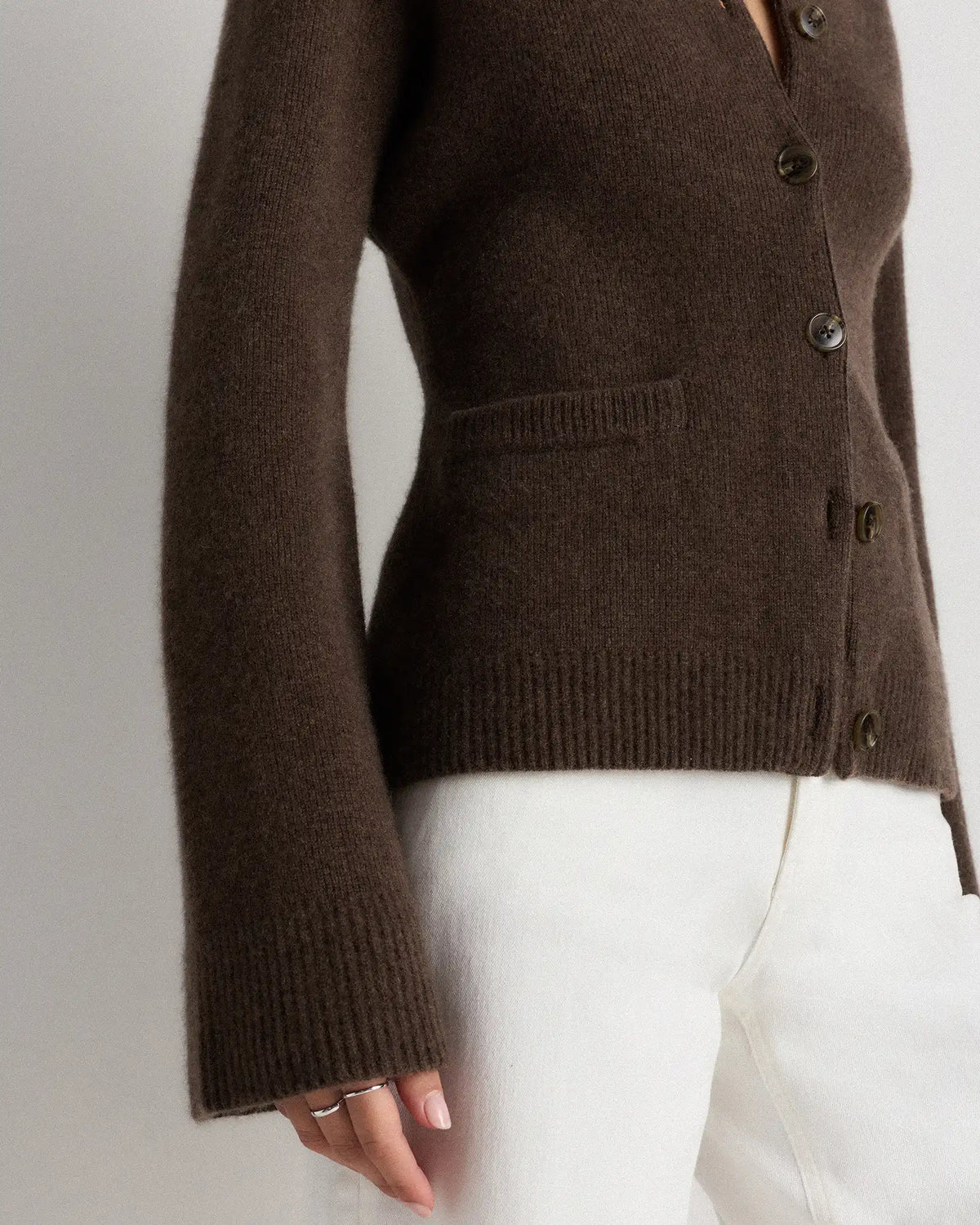 Mongolian Cashmere Structured Cardigan