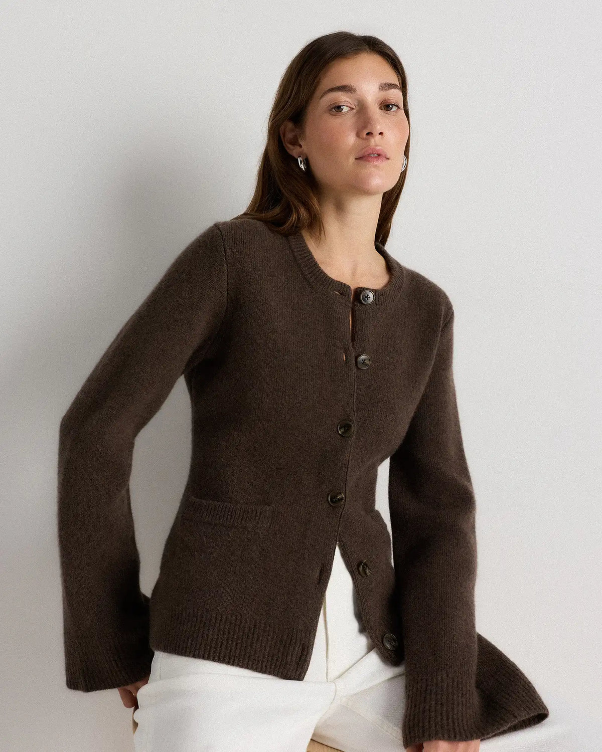 Mongolian Cashmere Structured Cardigan