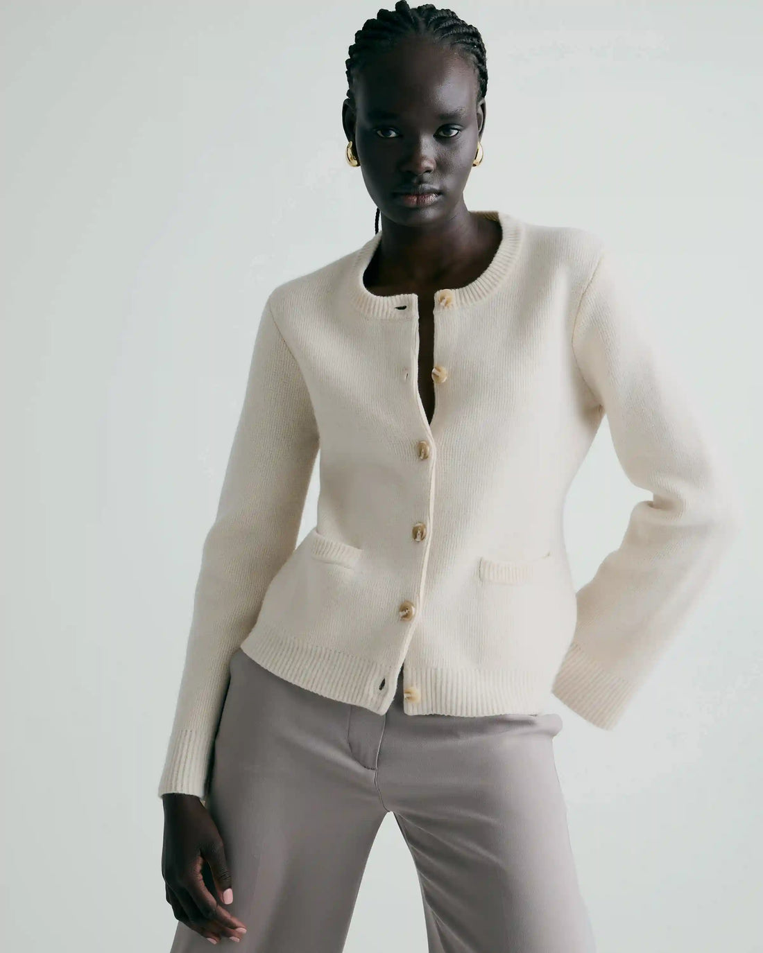 Mongolian Cashmere Structured Cardigan