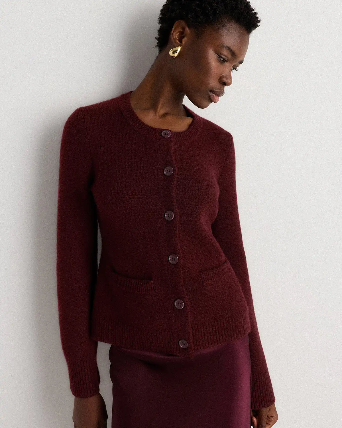 Mongolian Cashmere Structured Cardigan