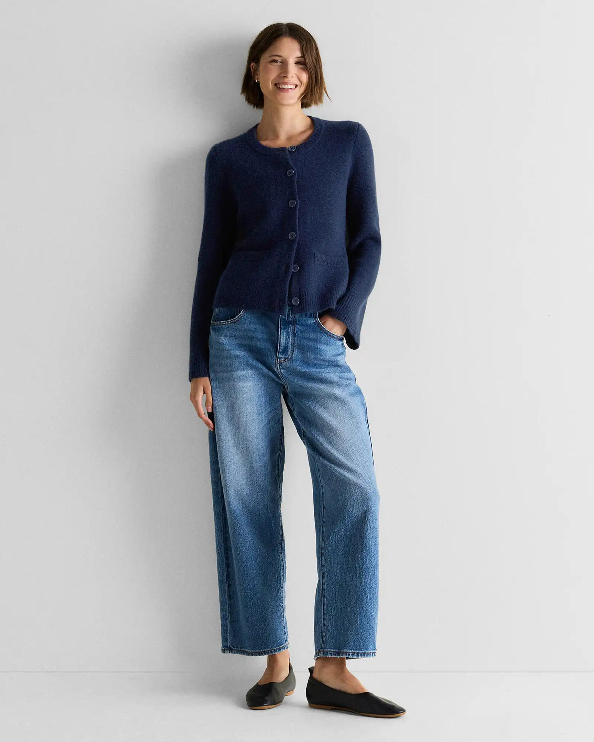 Mongolian Cashmere Structured Cardigan