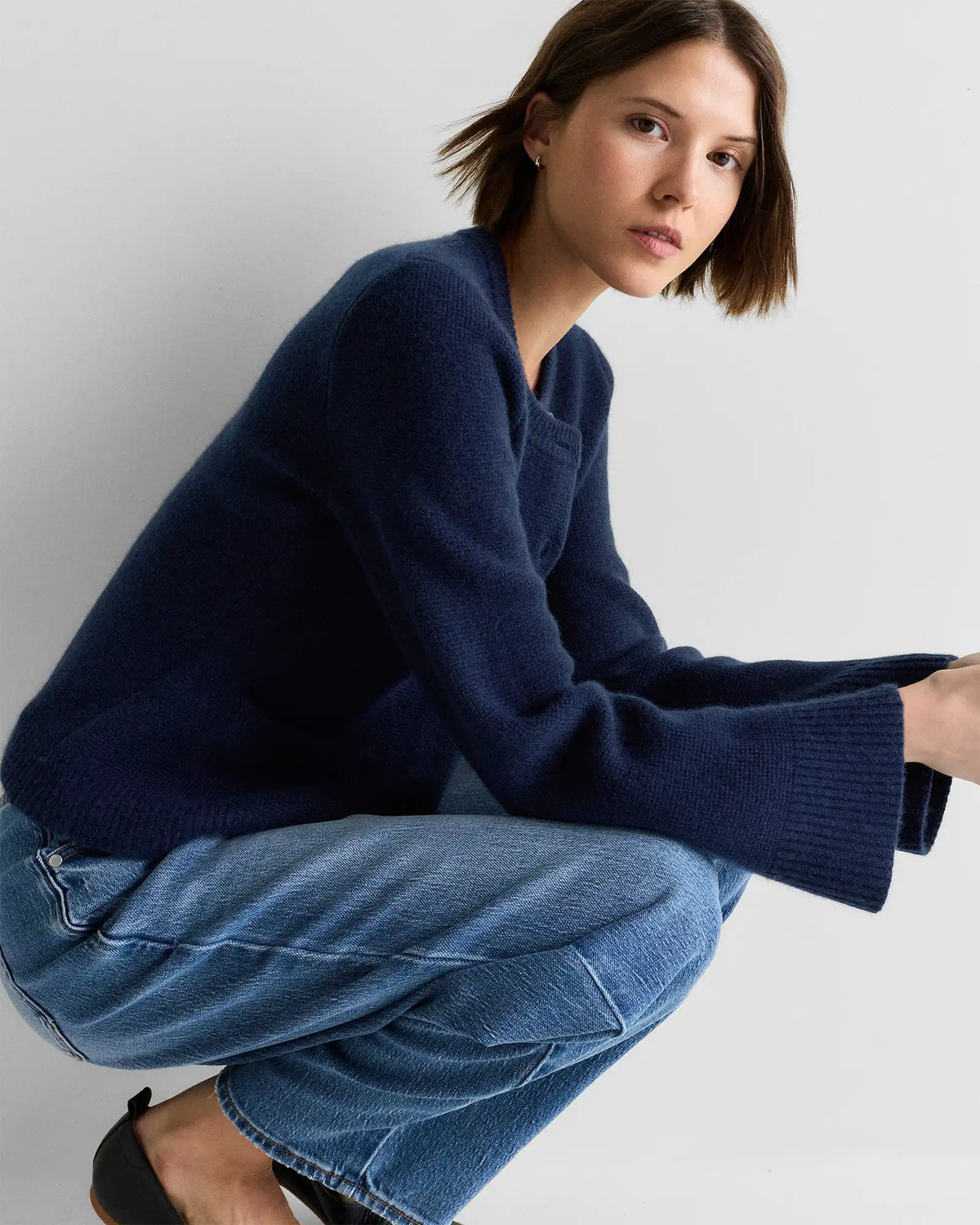 Mongolian Cashmere Structured Cardigan