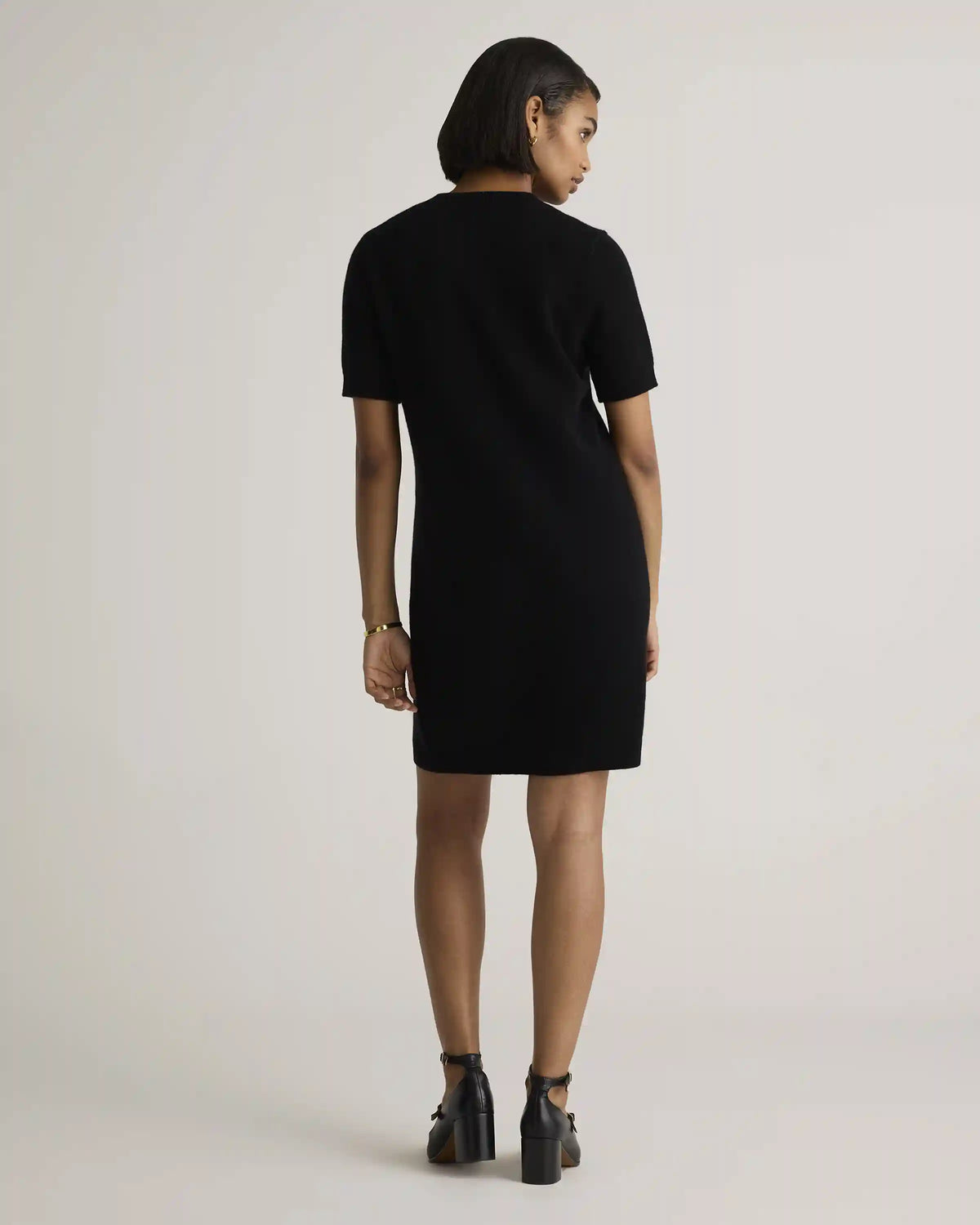Mongolian Cashmere Short Sleeve Mini Dress