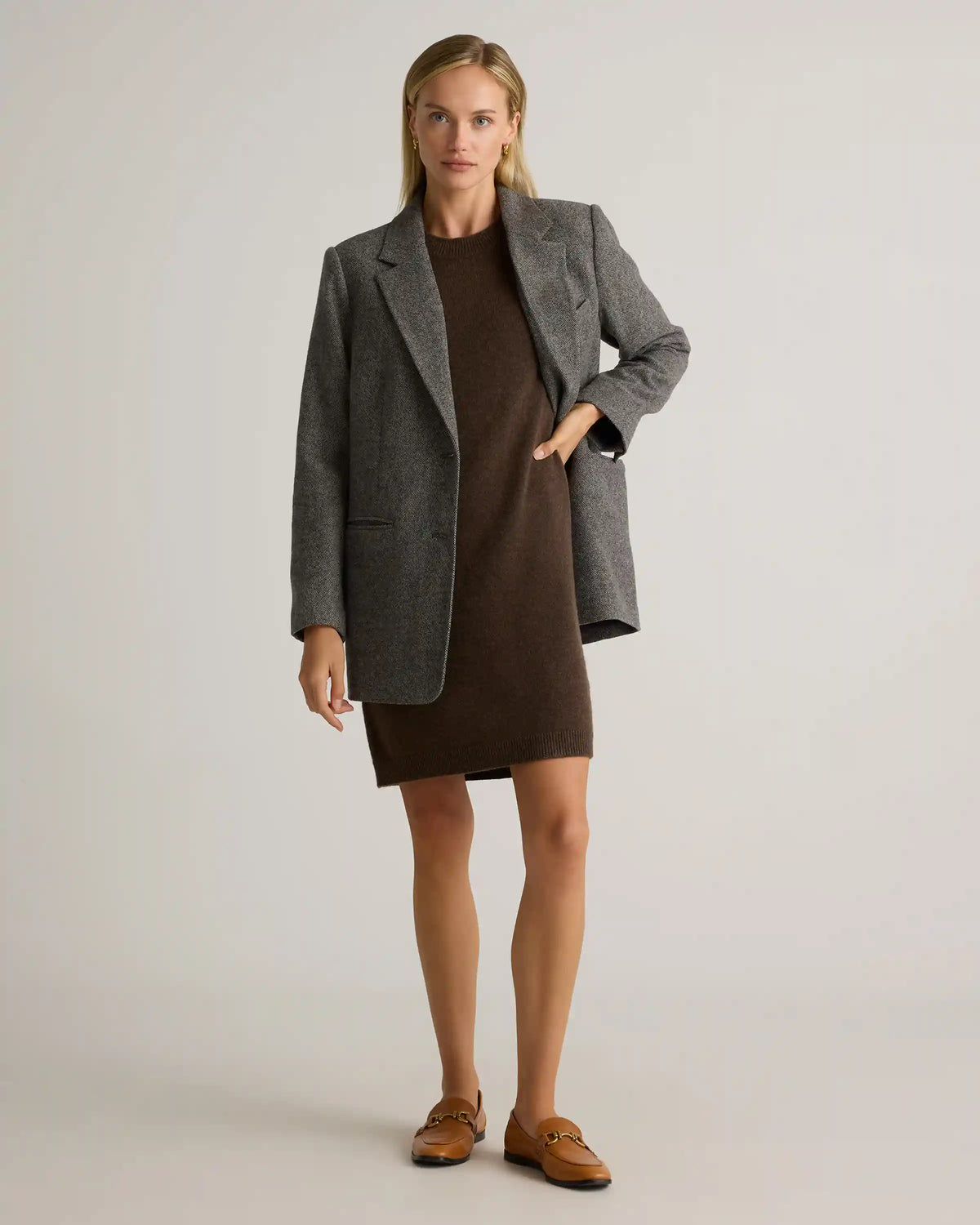 Mongolian Cashmere Short Sleeve Mini Dress