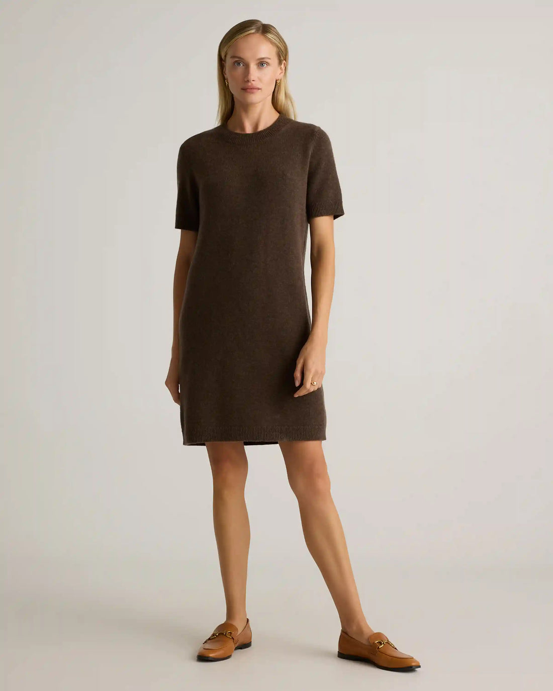 Mongolian Cashmere Short Sleeve Mini Dress