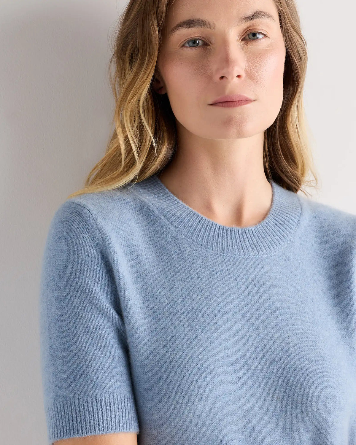 Mongolian Cashmere Short Sleeve Mini Dress