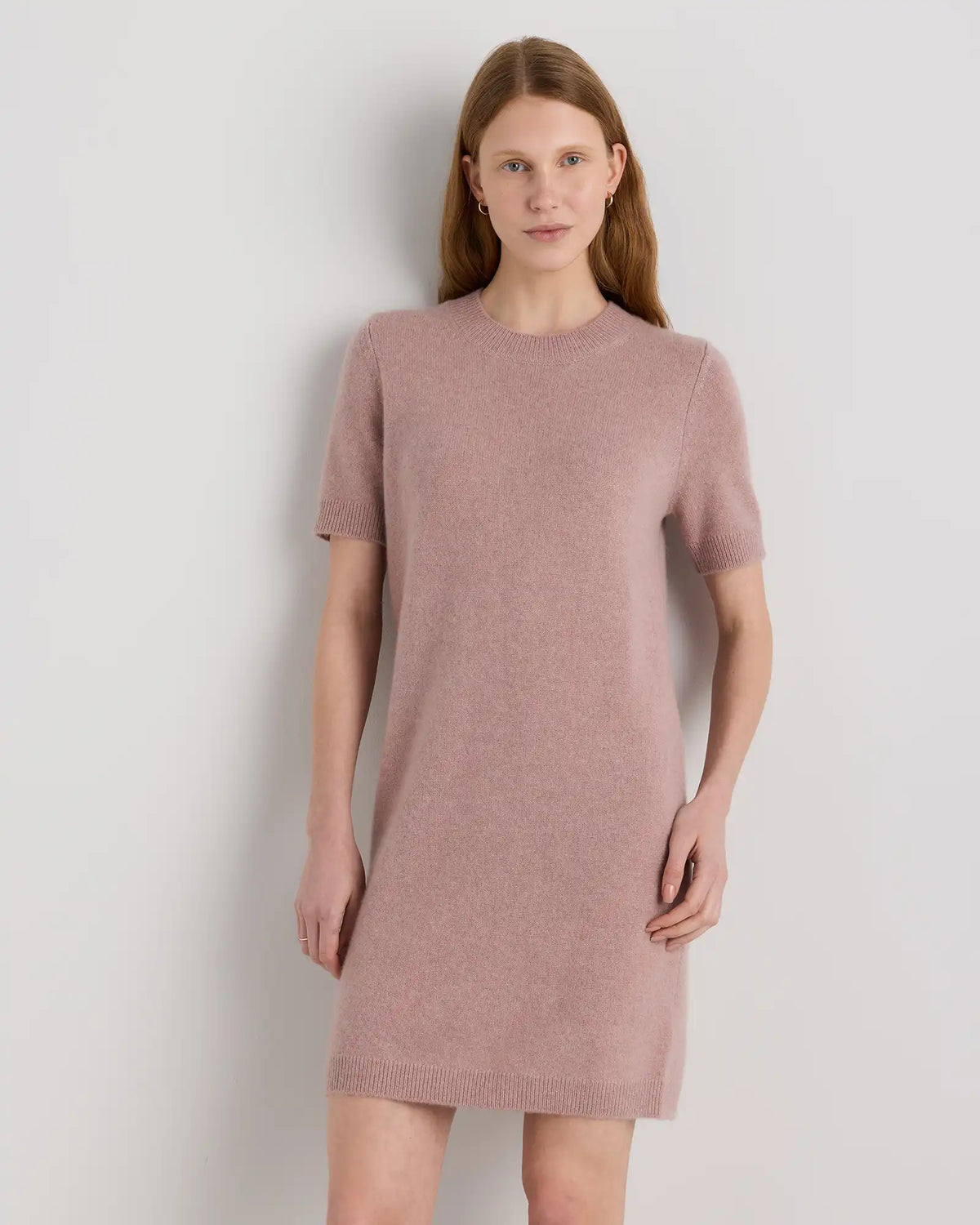 Mongolian Cashmere Short Sleeve Mini Dress