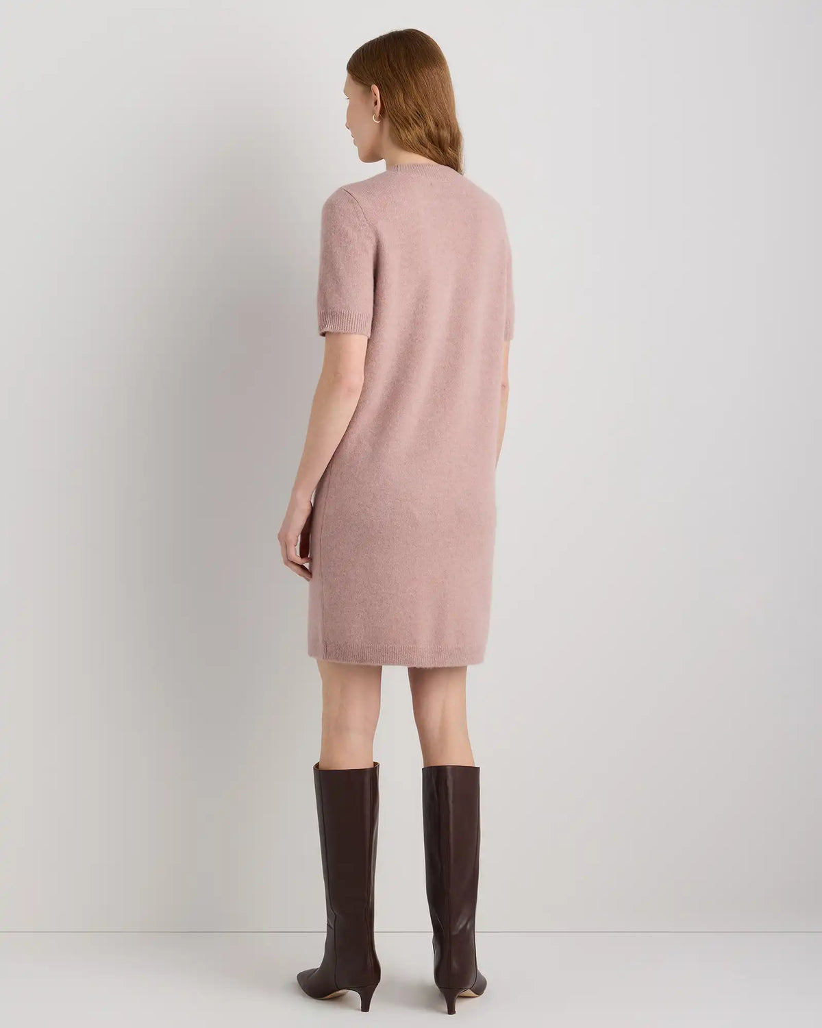 Mongolian Cashmere Short Sleeve Mini Dress