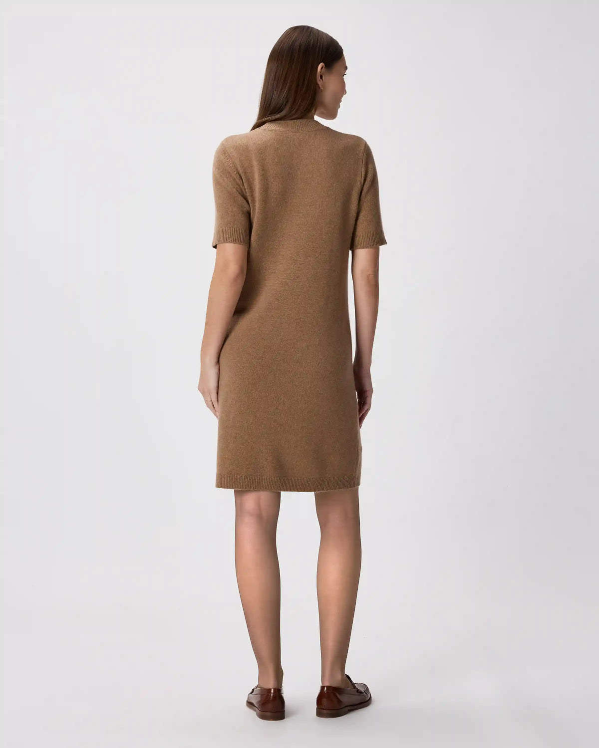 Mongolian Cashmere Short Sleeve Mini Dress