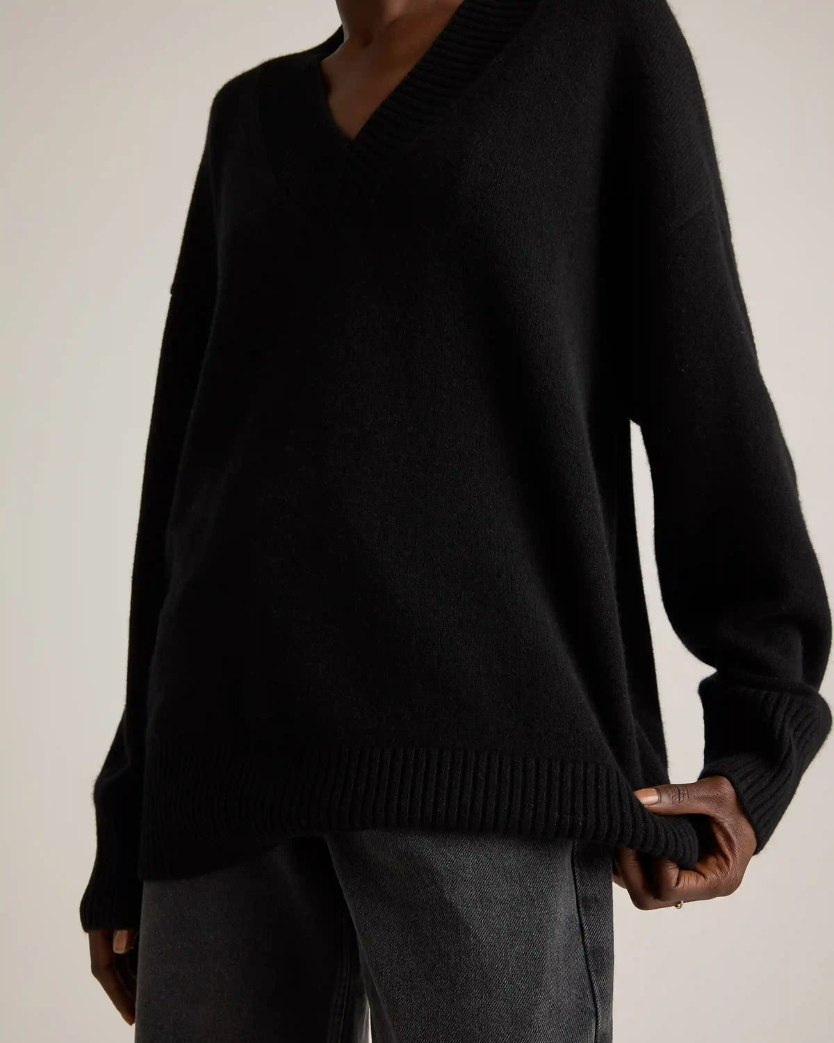 Mongolian Cashmere Oversized V-Neck Sweater