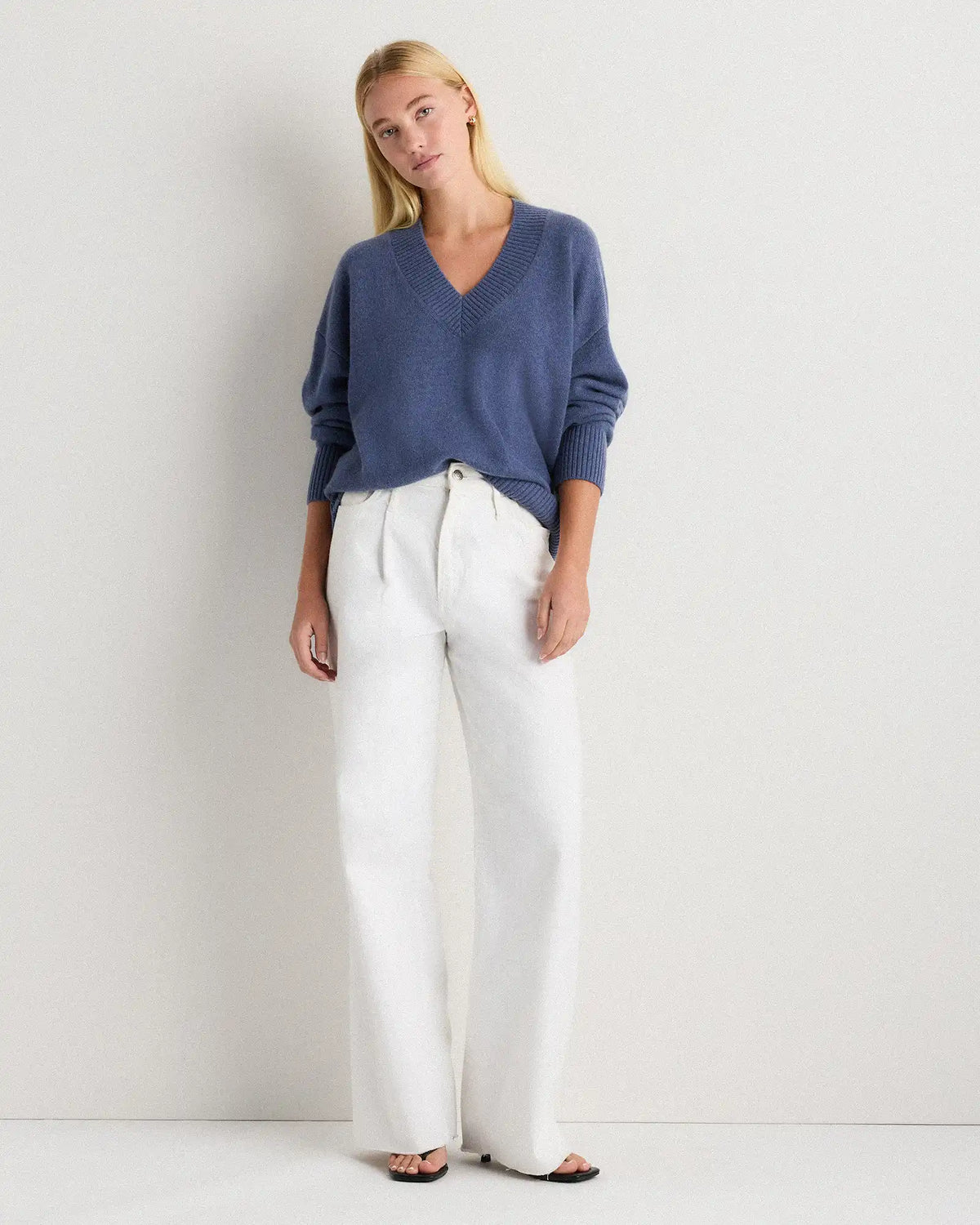Mongolian Cashmere Oversized V-Neck Sweater
