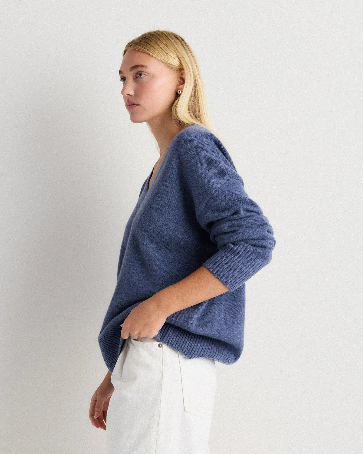 Mongolian Cashmere Oversized V-Neck Sweater