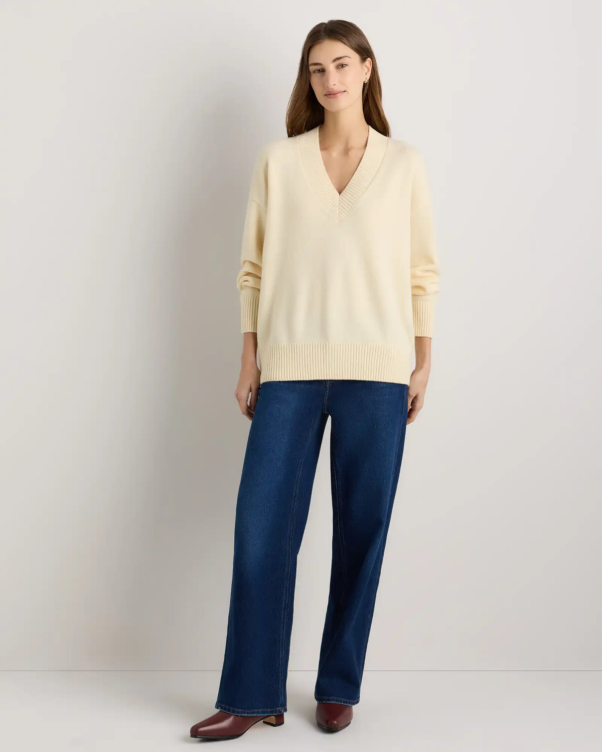 Mongolian Cashmere Oversized V-Neck Sweater