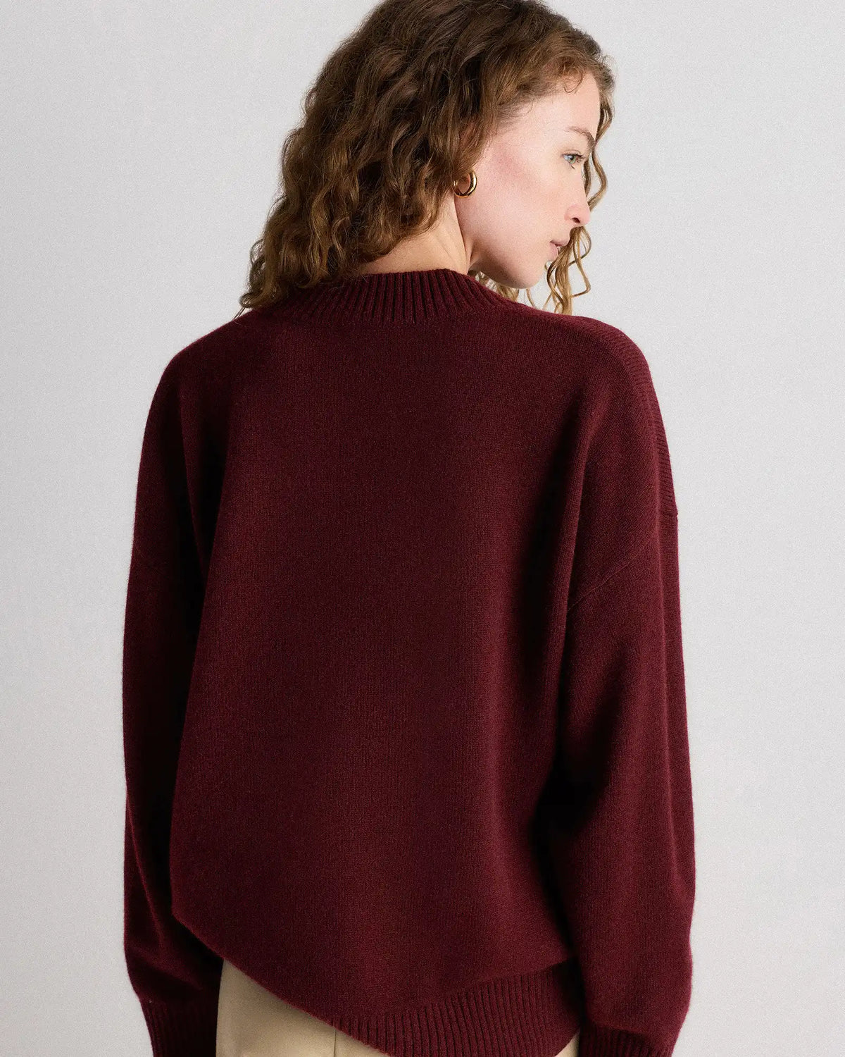 Mongolian Cashmere Oversized V-Neck Sweater