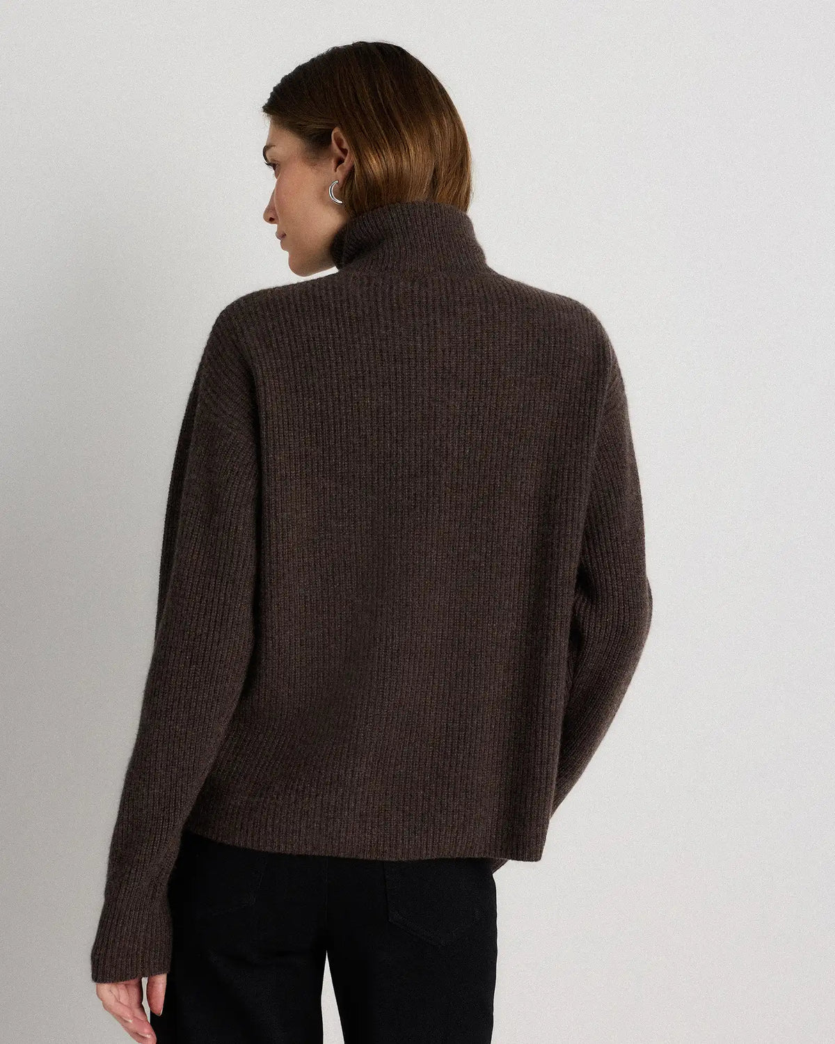 Mongolian Cashmere Fisherman Quarter Zip Sweater