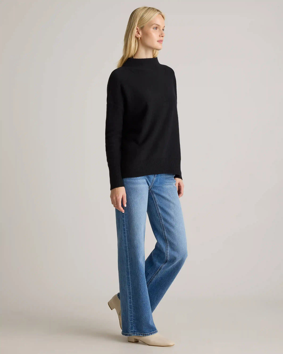 Mongolian Cashmere Funnel Neck Sweater