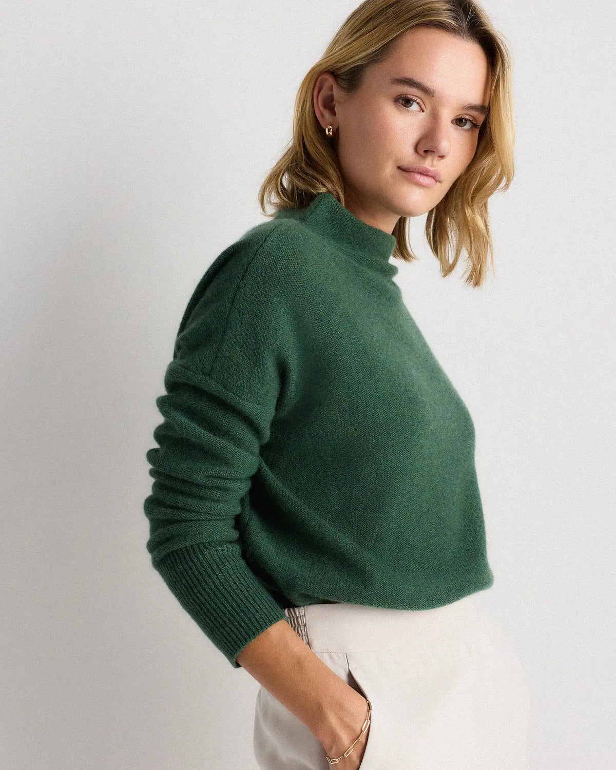 Mongolian Cashmere Funnel Neck Sweater