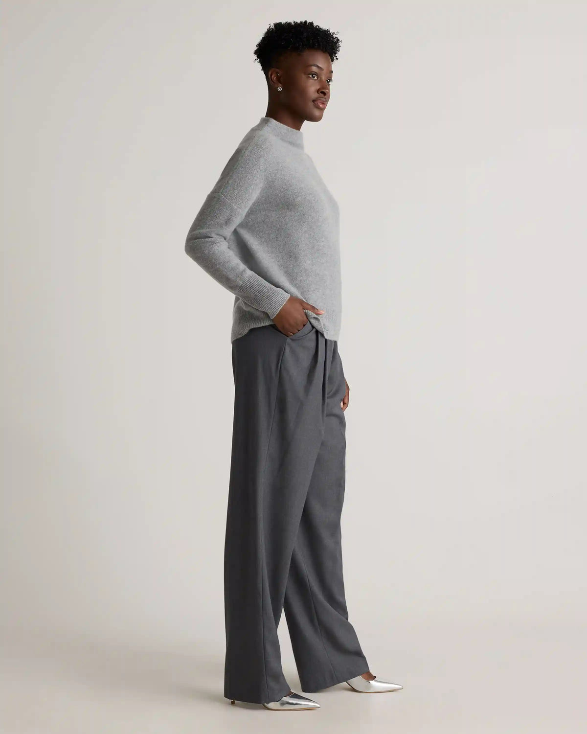 Mongolian Cashmere Funnel Neck Sweater