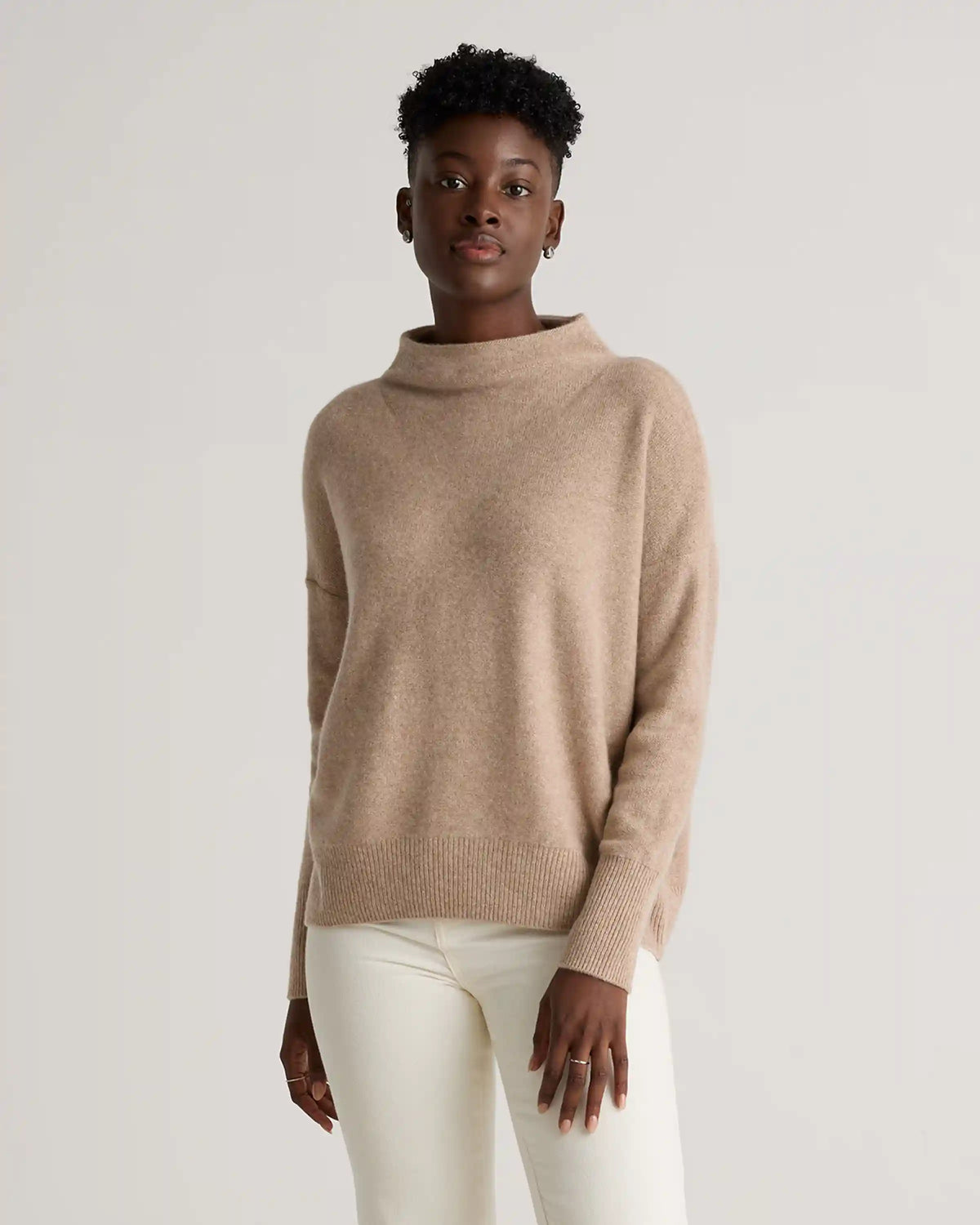 Mongolian Cashmere Funnel Neck Sweater