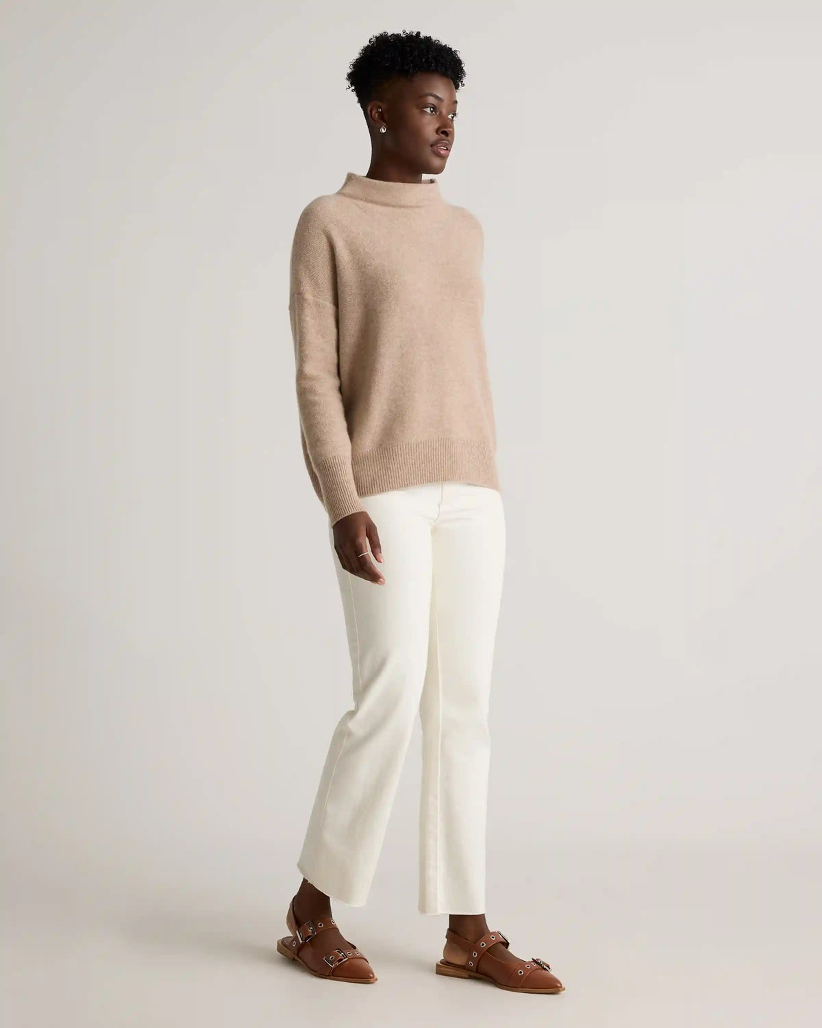 Mongolian Cashmere Funnel Neck Sweater