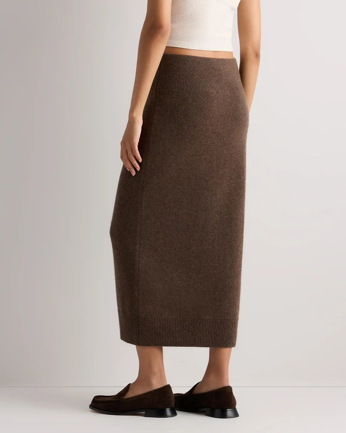 Mongolian Cashmere Fitted Midi Skirt