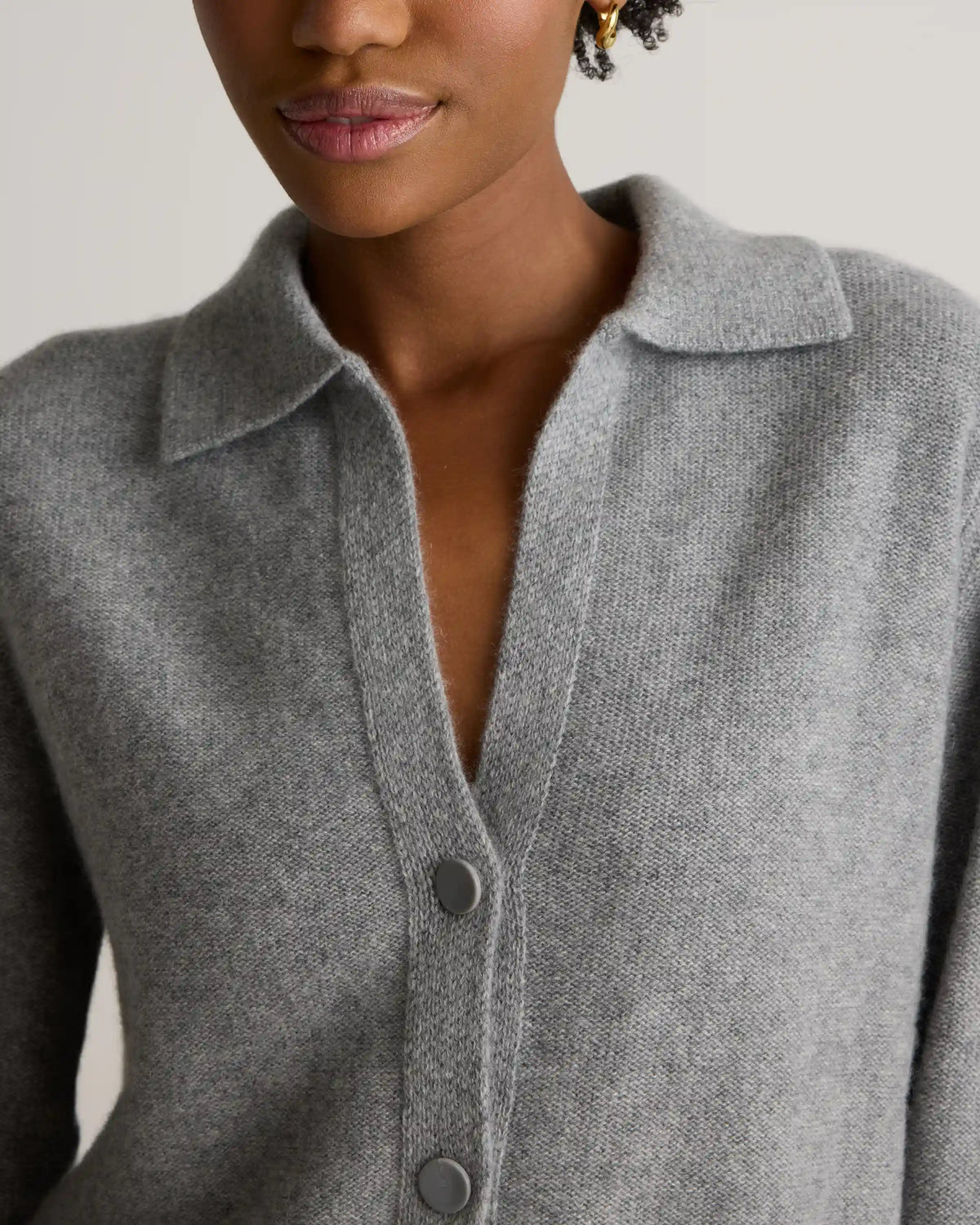 Mongolian Cashmere Collared Cardigan