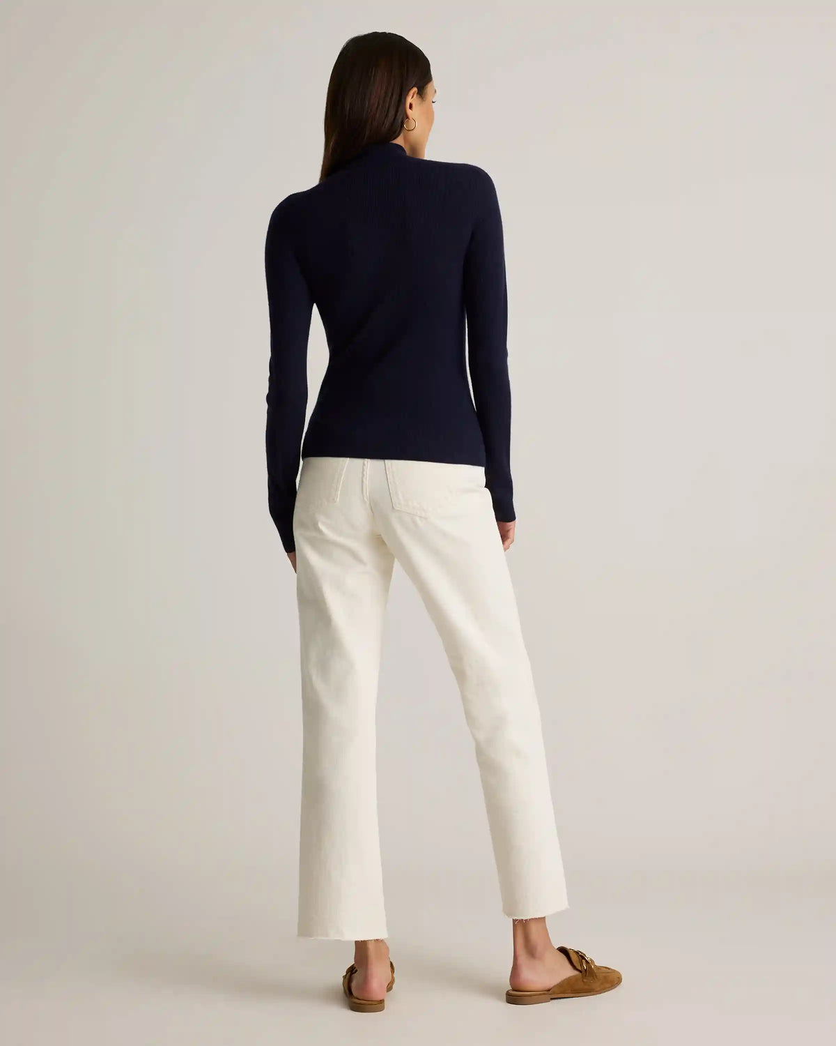 Featherweight Cashmere Ribbed Mockneck Sweater
