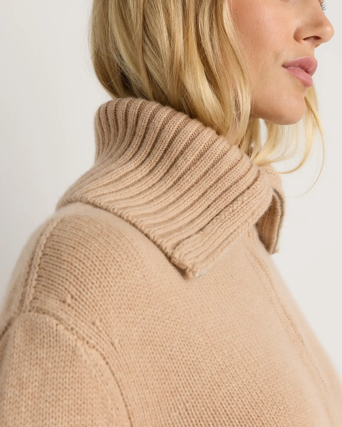 Luxe Baby Cashmere Quarter Zip Sweater