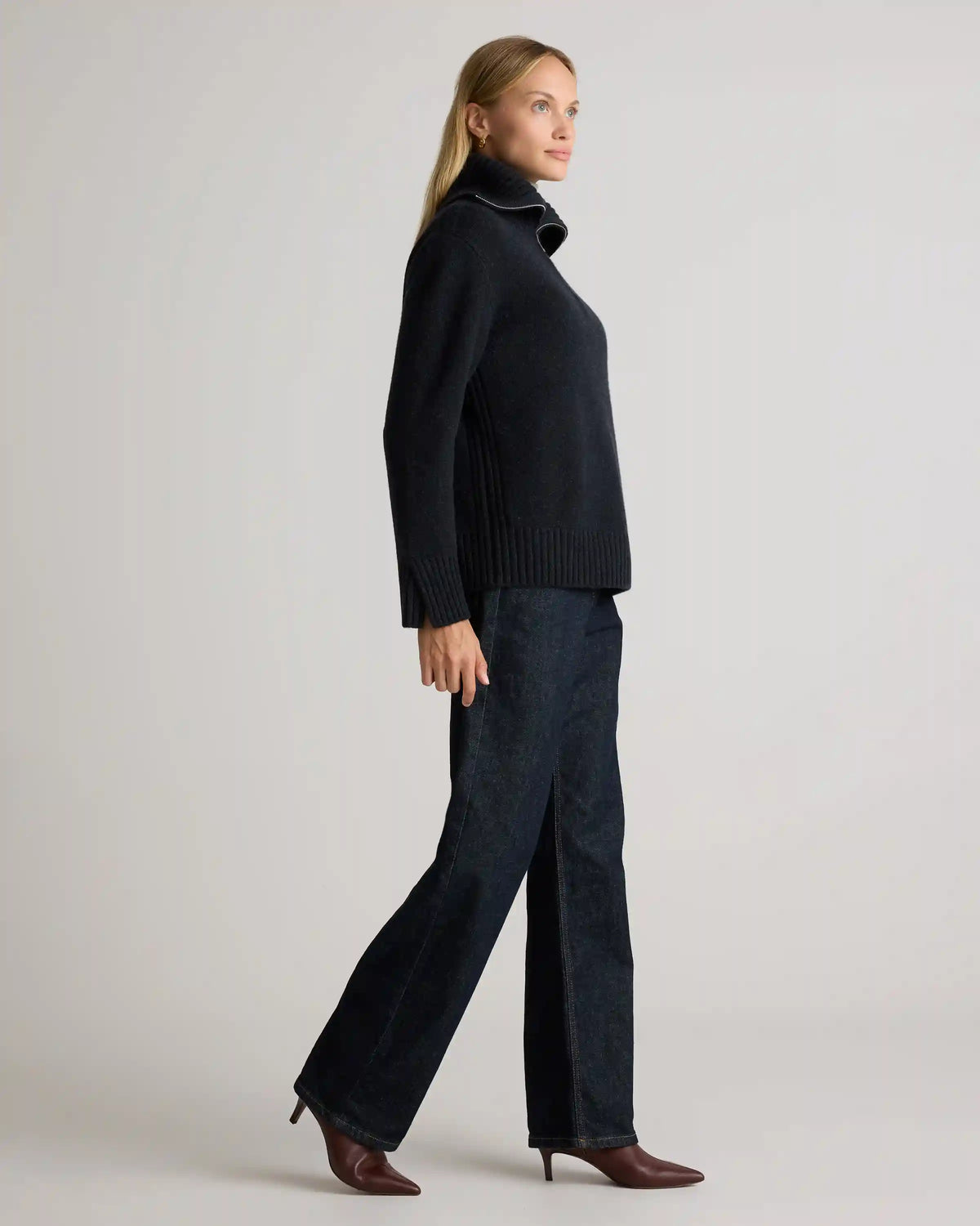 Luxe Baby Cashmere Quarter Zip Sweater